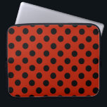 Housse Pour Ordinateur Portable Pois noirs en rouge<br><div class="desc">Pois noirs en rouge</div>