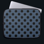 Housse Pour Ordinateur Portable Pois noirs sur gris-bleu<br><div class="desc">Pois noirs sur gris-bleu</div>