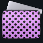Housse Pour Ordinateur Portable Pois noirs sur lilas<br><div class="desc">Pois noirs sur lilas</div>