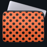 Housse Pour Ordinateur Portable Pois noirs sur orange<br><div class="desc">Pois noirs sur orange</div>