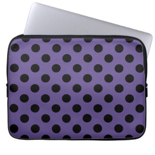 Housse Pour Ordinateur Portable Pois noirs sur ultra violet