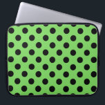 Housse Pour Ordinateur Portable Pois noirs sur vert citron<br><div class="desc">Pois noirs sur vert citron</div>