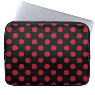 Housse Pour Ordinateur Portable Pois rouge et noir