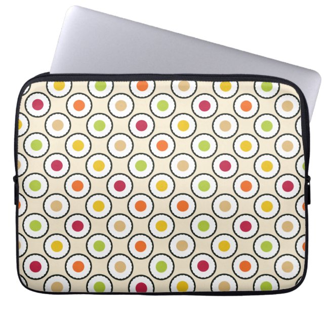 Housse Pour Ordinateur Portable Pois Sushi Maki (Devant)