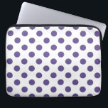 Housse Pour Ordinateur Portable Pois ultra violets sur blanc<br><div class="desc">La couleur de l'année de Pantone pour 2018 est ultra violet.</div>