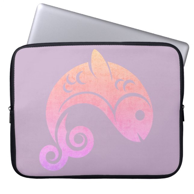 Housse Pour Ordinateur Portable poisson au coucher du soleil (Devant)