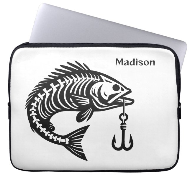 Housse Pour Ordinateur Portable Poisson de nom personnalisé (Devant)