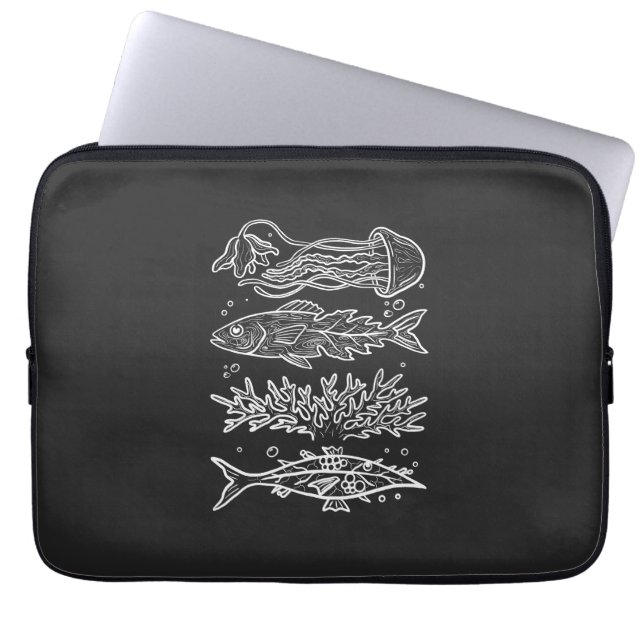 Housse Pour Ordinateur Portable Poissons Profonds Bizarres (Devant)