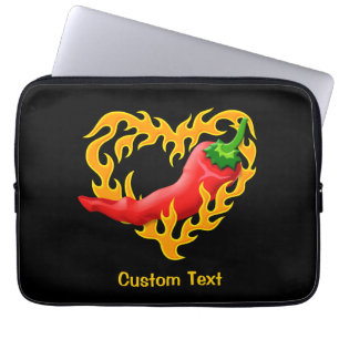 Housse Pour Ordinateur Portable Poivre chili au coeur de flamme