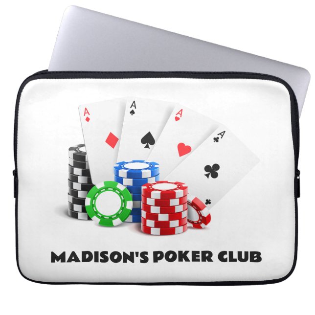 Housse Pour Ordinateur Portable Poker texte personnalisé / Casino (Devant)