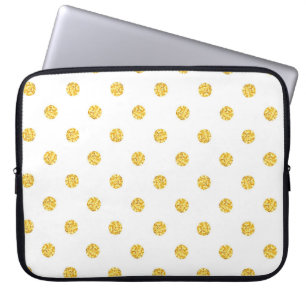 Housse Pour Ordinateur Portable Polka Gold Parties scintillant points Texture