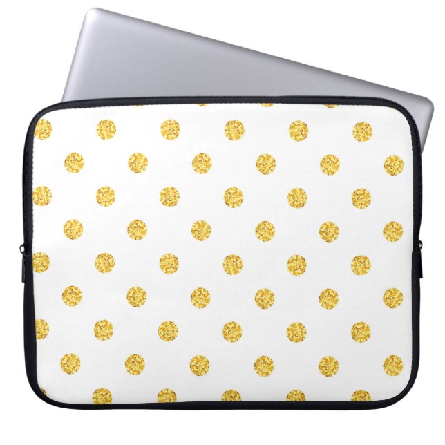Housse Pour Ordinateur Portable Polka Gold Parties scintillant points Texture (Devant)