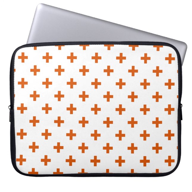 Housse Pour Ordinateur Portable Polka orange croise sur blanc (Devant)
