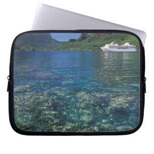 Housse Pour Ordinateur Portable Polynésie française, Moorea. Baie de Cook. Navire