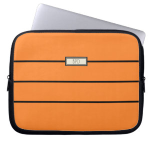 Housse Pour Ordinateur Portable Polyvalent Moderne Orange Monogrammé de Style