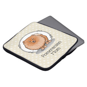 Housse Pour Ordinateur Portable Pomeranian Maman Pom Maman (rouge orange) Mignonne