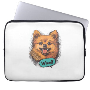 Housse Pour Ordinateur Portable Pomeranian Pop Art � Chien de Bande Dessinée Rétro
