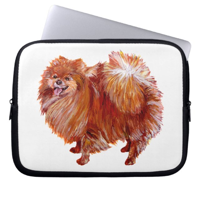 Housse Pour Ordinateur Portable Pomeranian rouge (Devant)