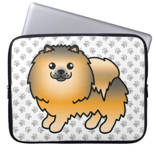 Housse Pour Ordinateur Portable Pomeranian Sable Orange Chien de Dessin Animé Mign