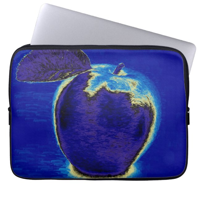 Housse Pour Ordinateur Portable Pomme Bleue (Devant)