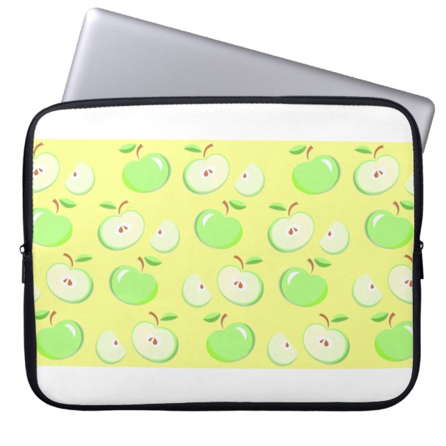 Housse Pour Ordinateur Portable Pommes motif vectoriel vert (Devant)