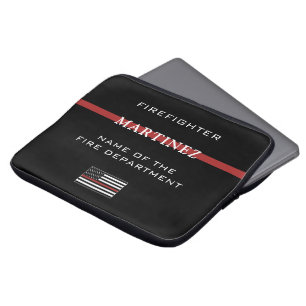 Housse Pour Ordinateur Portable Pompier personnalisé Thin Red Line Département des
