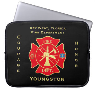 Housse Pour Ordinateur Portable Pompier Service d'incendie Maltese Cross Emblem