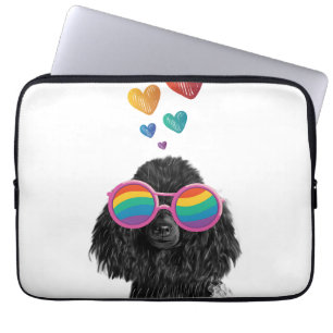Housse Pour Ordinateur Portable Poodle Dog with Hearts Saint-Valentin