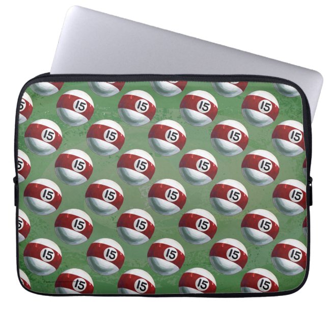Housse Pour Ordinateur Portable Pool Ball 15 Motif (Devant)