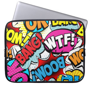 Housse Pour Ordinateur Portable Pop Art Comic : Retro Motif sans couture