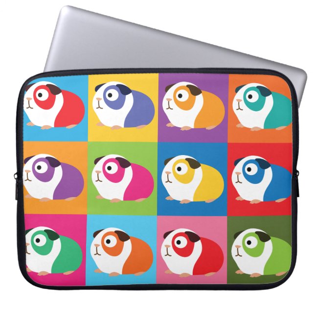 Housse Pour Ordinateur Portable Pop Art Guinée Cochons (Devant)