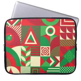 Housse Pour Ordinateur Portable Pop géométrique : Carreaux Abstraits colorés.