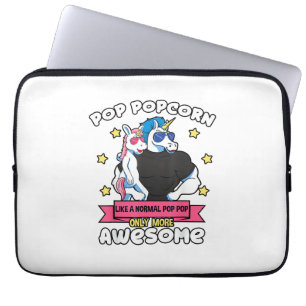 Housse Pour Ordinateur Portable Pop Popcorn 1 Enfant Fête des Pères Pop Pop Licorn