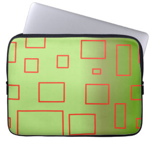 Housse Pour Ordinateur Portable Popcorn Anime Green Red Rectangles