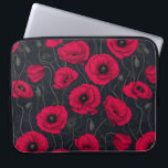 Housse Pour Ordinateur Portable Poppies rouges<br><div class="desc">Fleurs de pavot,  peintes à la main dans Photoshop,  motif sans soudure.</div>