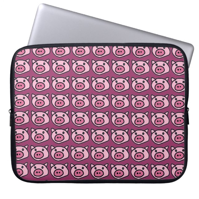 Housse Pour Ordinateur Portable porc motif rose (Devant)