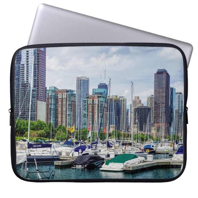 Housse Pour Ordinateur Portable Port de Chicago (Devant)