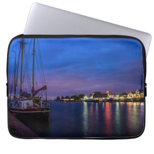 Housse Pour Ordinateur Portable Port de Volendam illuminé la nuit