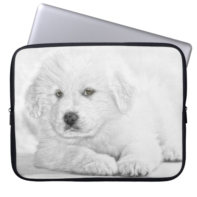 Housse Pour Ordinateur Portable Portable blanc mignon (Devant)