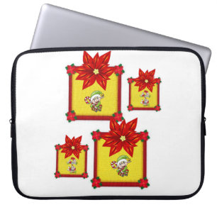 Housse Pour Ordinateur Portable Portable de Noël en néoprène 15 po, Poinsettia