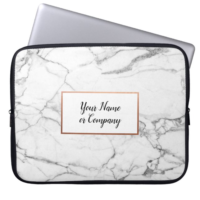Housse Pour Ordinateur Portable Portable en marbre et Rose Gold iMac personnalisé (Devant)