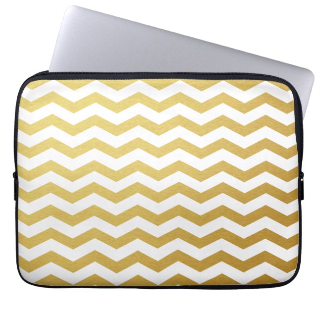 Housse Pour Ordinateur Portable Portable Motif Gold Chevron (Devant)