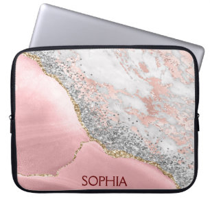 Housse Pour Ordinateur Portable Porte en marbre rose