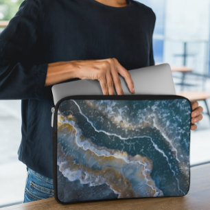 Housse Pour Ordinateur Portable Porte en pierre bleue Look Macro Photographie