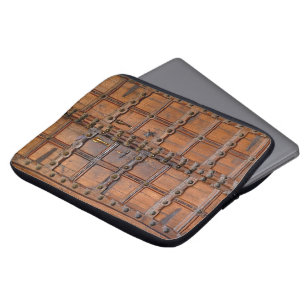 Housse Pour Ordinateur Portable Porte indienne en bois