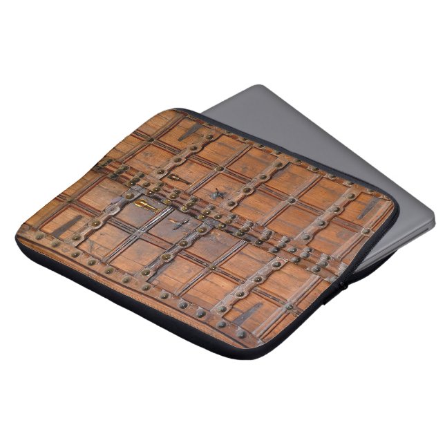 Housse Pour Ordinateur Portable Porte indienne en bois (Devant haut)