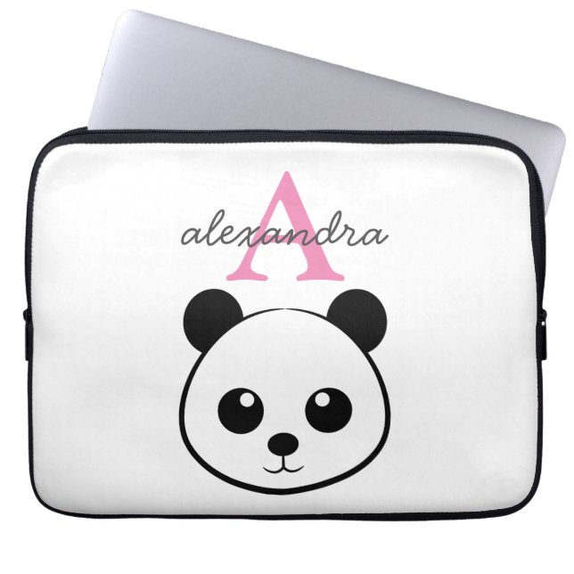 Housse Pour Ordinateur Portable Porte-panda coutume Monogramme (Devant)