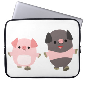 Housse Pour Ordinateur Portable Portes de caricature mignonnes sur un manche d'ord