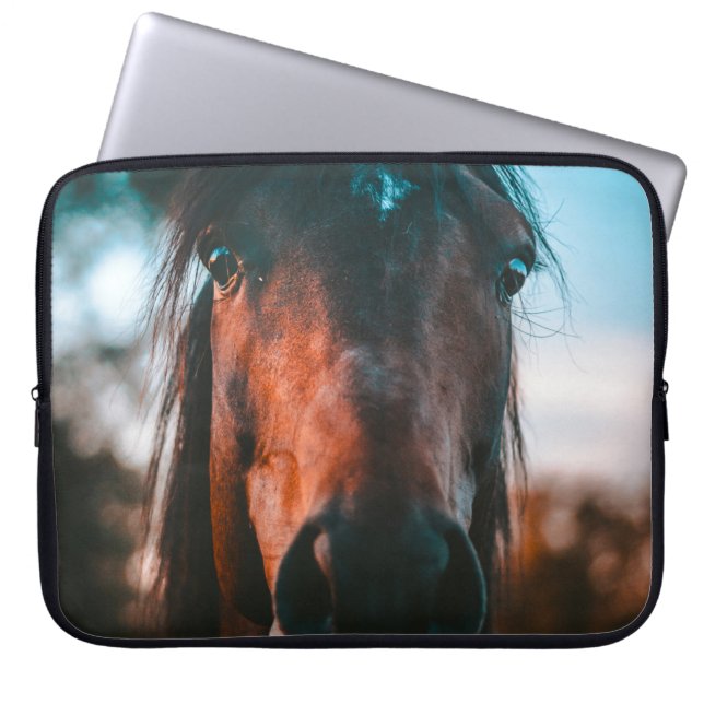 HOUSSE POUR ORDINATEUR PORTABLE PORTRAIT CHEVAL (Devant)