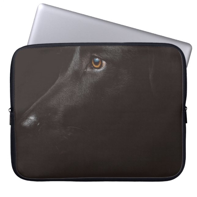 HOUSSE POUR ORDINATEUR PORTABLE PORTRAIT DE CHIEN (Devant)